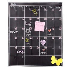 月曆備忘錄白板磁鐵, 黑色