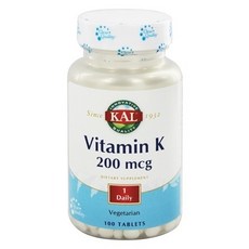 Kal 비타민 K 200mcg 타블렛, 100개입, 1개, 100정