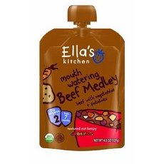Ella's Kitchen 마우스 워터링 비프 메들리 127g, 소고기, 야채 + 감자 (Beef With Vegetables + Potatoes), 1개