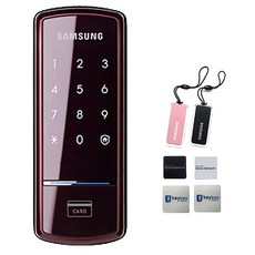 삼성SDS 스마트 디지털 보조키형 도어록 SHS-1521 + 카드키 2p + 스마트키태그 2p + 스티커형 카드키 2p