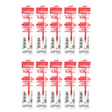제트스트림 미쓰비시 유니 유성잉크 SXR-80 리필심 0.38mm, 레드, 10개