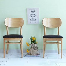 베스트리빙 캘빈 버터 원목 식탁의자, 내츄럴, 2개