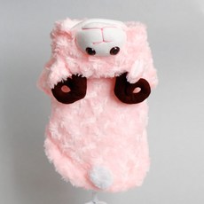 高恩美 狗狗綿羊連帽T恤, 粉紅色