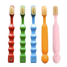 Baby Organic 孩童矽膠牙刷組, 混色, 5支, 1組