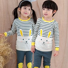 메이키즈 아동용 헬로레빗 30수 후라이스 실내복 상하의 세트