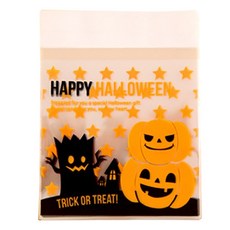 Spring 91 BOM 萬聖節快樂南瓜餅乾袋粘合劑, 1個, 200個