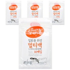 유하우스 일회용 위생 멀티백, 중(M), 30개입, 4개