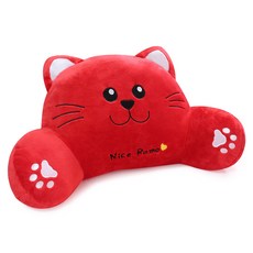 ANINARA 微笑貓印花腰靠墊 L號, 紅色