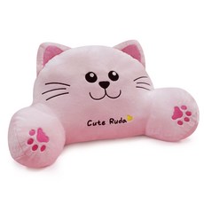 ANINARA 微笑貓印花腰靠墊 L號, 粉色