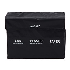 LIVING SOOP 簡易分類收納箱 3入+袋子 20入, 黑色, 1組