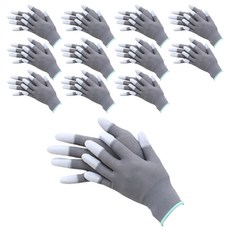 오에이데스크 PU 손끝 코팅 장갑 S, 그레이, 12개