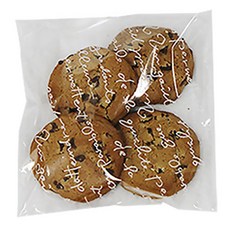 티나피크닉 영문 접착 쿠키봉투, 100개, 1개, 화이트