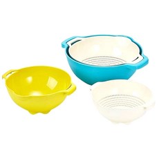 cimelax 蔬菜攪拌碗組, 隨機出貨, 1個, 攪拌碗 2p + 瀝水籃 2p