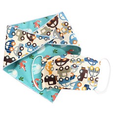 드레스하우스 유아동용 붕붕 입체 마스크 + 양면 스카프빕