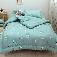 이블랑 순면 아동 차렵이불, 캣썸 민트