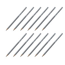 FABER-CASTELL 輝柏 Grip 2001 鉛筆 117011 H, 銀色, 12個