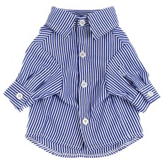 寵物精品條紋襯衫, 藍色