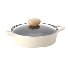 네오플램 캐럿 유리뚜껑 전골냄비, 24cm, 아이보리