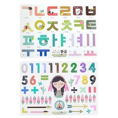 momsboard 文字學習磁鐵遊戲組, 1組, 韓文(輔音14入+元音10入)+數字50入