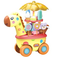 agaplus 冰淇淋和糖果長頸鹿推車過家家, 快樂的黃色