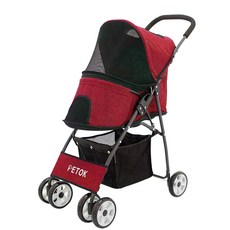Pet Tok Piccolo 15 4輪寵物推車, 混色紅