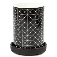 現代線條單層餐具筒, 黑色方形, 1個