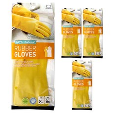 락앤락 천연고무장갑 26㎝ ETM804S4, YELLOW, 4개