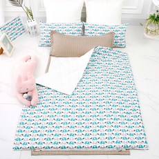 코니아일랜드 어린이집 사계절용 낮잠이불 세트 브라운패드 + 구름솜베개 + 방수가방 일체형, 허니엘리펀트블루