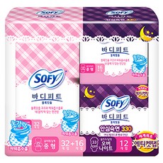 SOFY 蘇菲 經典衛生棉 M號 32入+16入+夜用衛生棉 12入, 1套