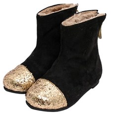 Bimbo Bimba 女童亮粉鞋頭麂皮拼接內刷毛中筒靴 A63625