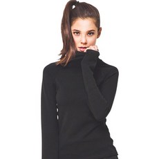 세키나 여성용 터틀넥 나그랑티셔츠 ST50309BK