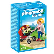 Playmobil 摩比人 媽媽與雙胞胎公仔 5573, 1個