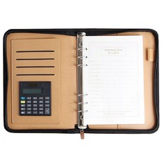 트리 계산기내장 업무용 지퍼 다이어리, 혼합색상, 1개