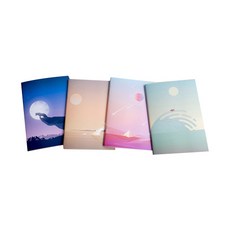 ABLE BAMBOO 月光系列有線筆記本4件套, 混色