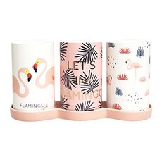 PUKO 紅鶴3層餐具筒 C072, 混合顏色, 1套