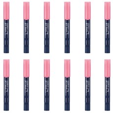 DONG-A Jet Stick 固體螢光筆 橢圓形, 粉紅色(F16), 12個