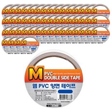 Alpha M系列 雙面膠帶 PVC 25mm x 10m 2入, 白色, 50入