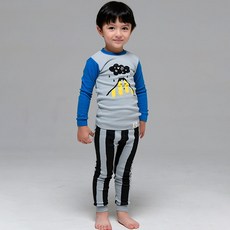 메이키즈 남아용 볼케이노 30수 기모후라이스 보온 실내복 세트