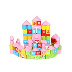 노벨랜드 Onshine 우든블럭 100p, 핑크, 1개