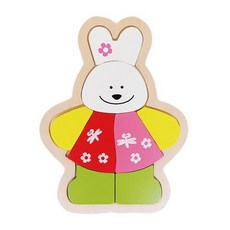 노벨랜드 Onshine 큐티퍼즐 원목교구 래빗, 1개, 8피스