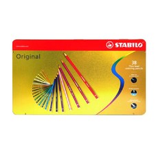 STABILO 思筆樂 金屬盒裝彩色鉛筆組, 38, 38 種顏色