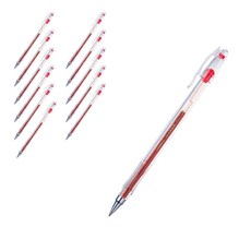 모나미 젤러 502 중성펜 0.5mm, 적색, 12개입