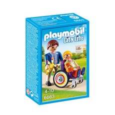 playmobil 摩比人 (OH) 坐在輪椅上的孩子 (6663) 1, 混色