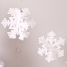 DECOBONBON 立體海綿雪花聖誕掛飾, 單一顏色, 1個