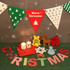 아바드 해피크리스마스 홈 파티 데코 세트 테이블보 + 테이블 냅킨 10p + 크리스마스 가렌드 + 티라이트 유리홀더 + 티라이트 10p, 랜덤 발송, 1개