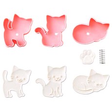 貓咪餅乾模具3款組, 混色, 1組