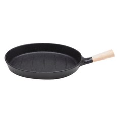 아카시아 무쇠 주물 세라믹 타원 팬, 20.5 cm, 1개