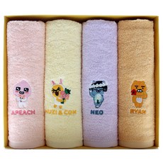 Moohan Towel Kakao Friends圖案刺繡洗臉毛巾 9號, Ryan+Neo+Muzi+Apeach, 4個