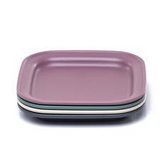 NIneware 韓國製 Ordinary 方形盤, 1套, 復古綠 + 復古紫羅蘭 + 復古象牙白 + 復古灰, 方形盤 4入