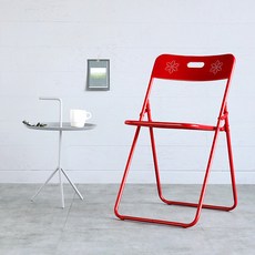 마켓비 FLOWERPUNCH 접이식 의자, 레드, 1개